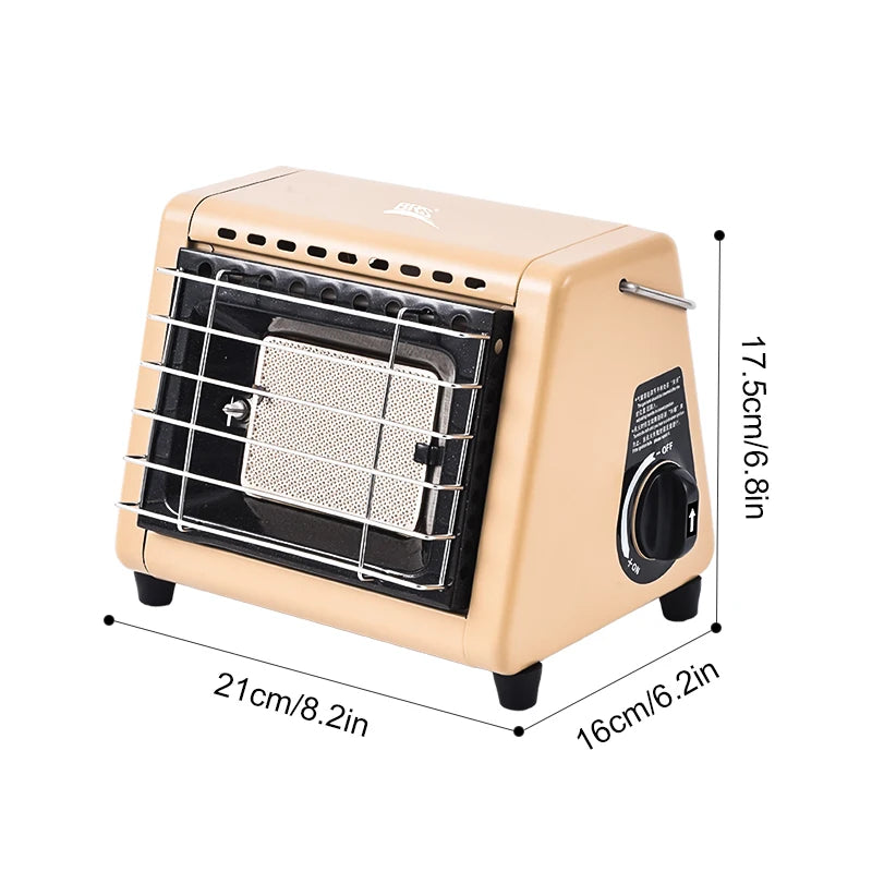 -H23 Portable Tent Heater 1500W Outdoor Space Butane Heater with Control Valve Infrared Ray Patio Heater for Camping Winter