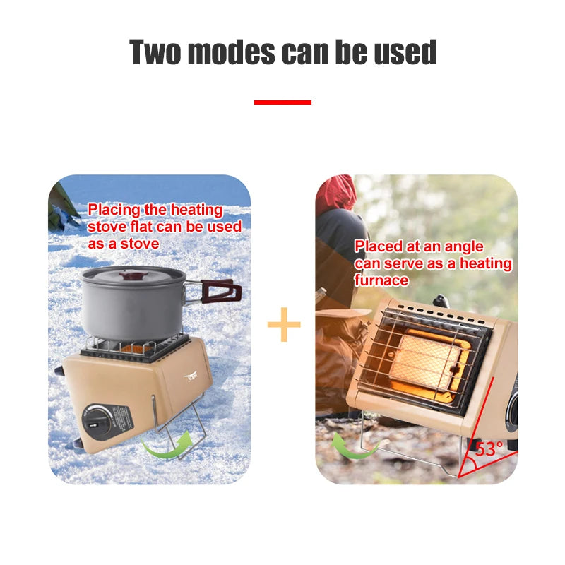 -H23 Portable Tent Heater 1500W Outdoor Space Butane Heater with Control Valve Infrared Ray Patio Heater for Camping Winter